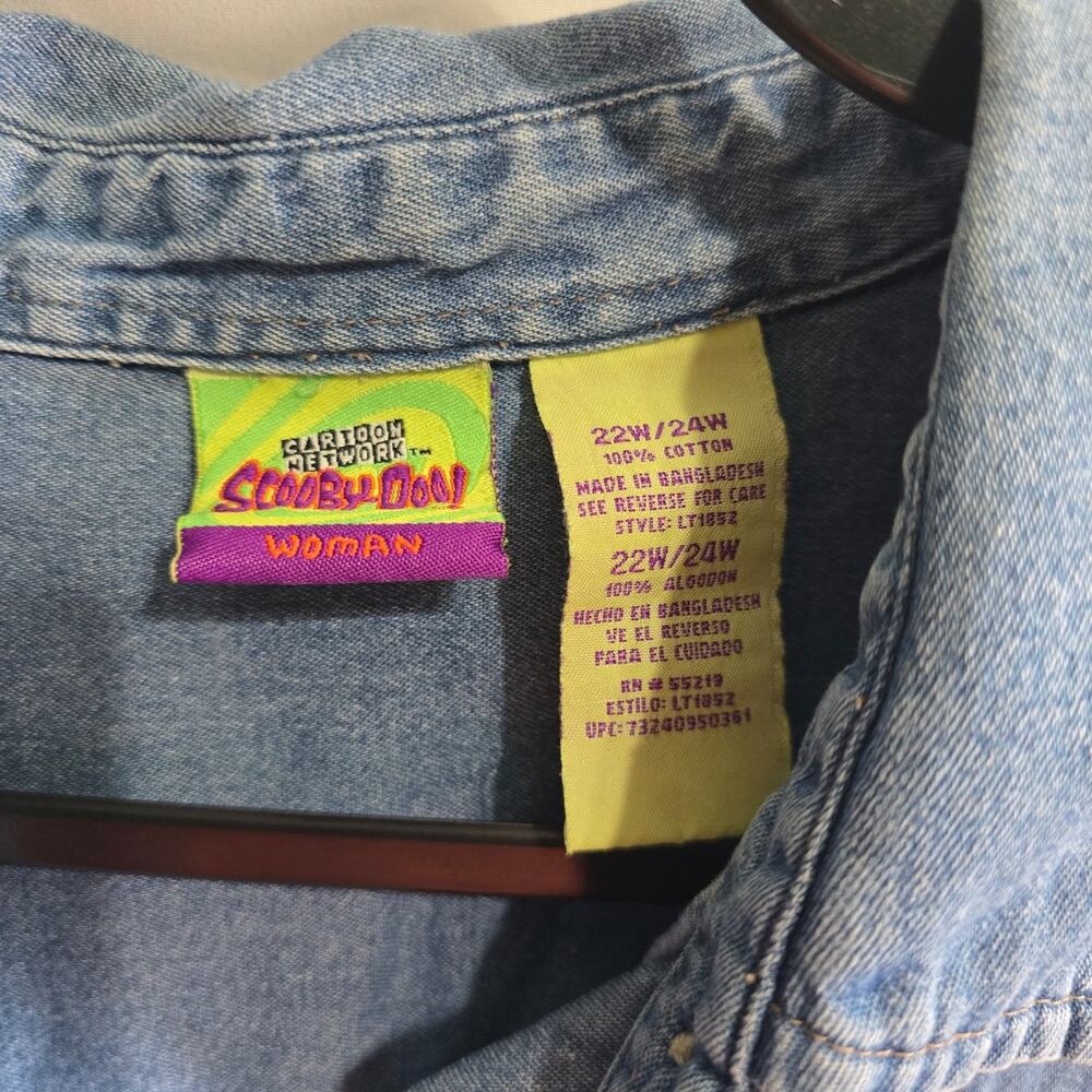 Vintage Scooby Doo Denim Button Down Vest 22W - Picture 3 of 3